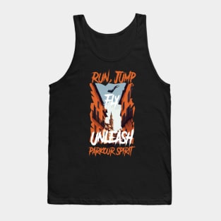 Run, Jump, Fly: Unleash the Parkour Spirit Tank Top